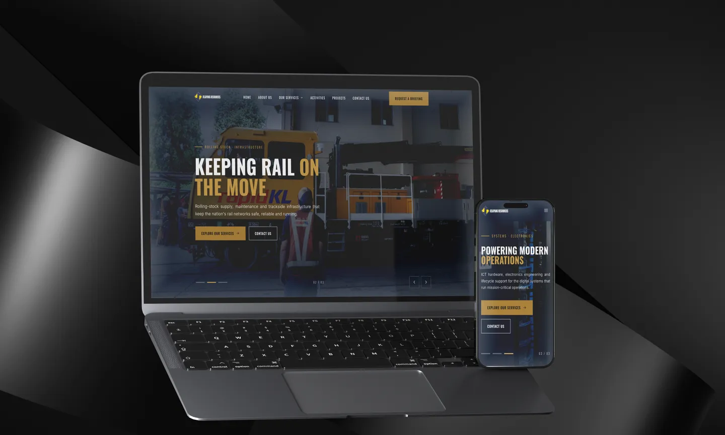 Jelapang Resources Next.js website mockup